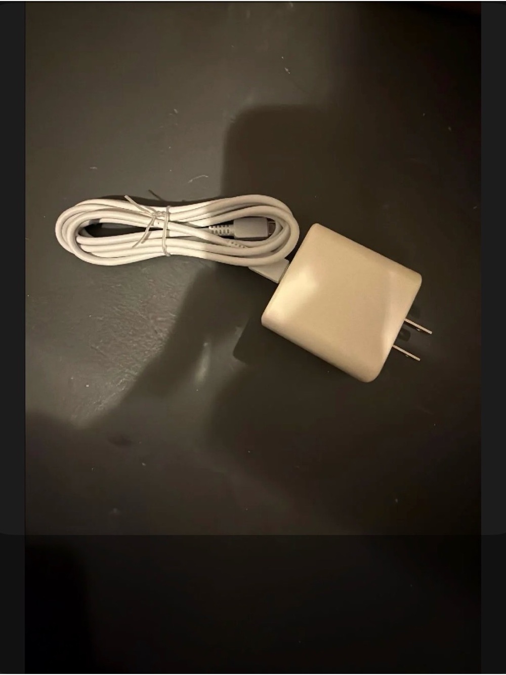 White usb c Wall Charger with Attached Cable